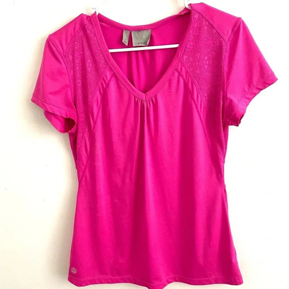 ATHLETA  Velocity Tee Hot Pink Top S - Picture 1 of 4